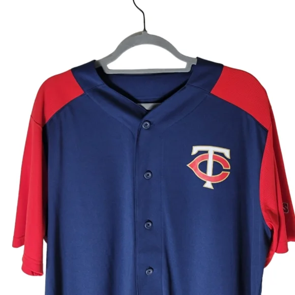 Minnesota twins button down short sleeve baseball shirt size large - Picture 3 of 10